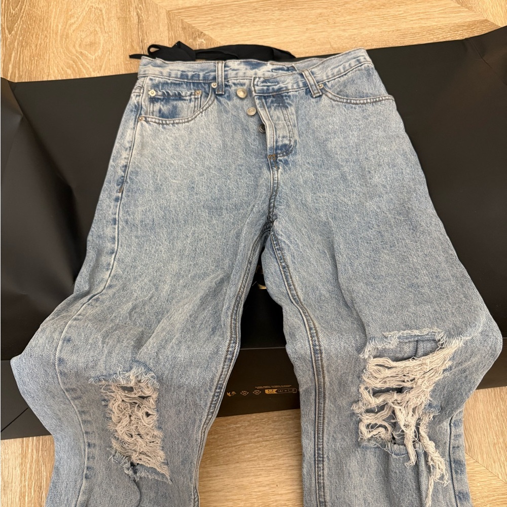 Princess Polly Light Blue Straight Leg Jeans